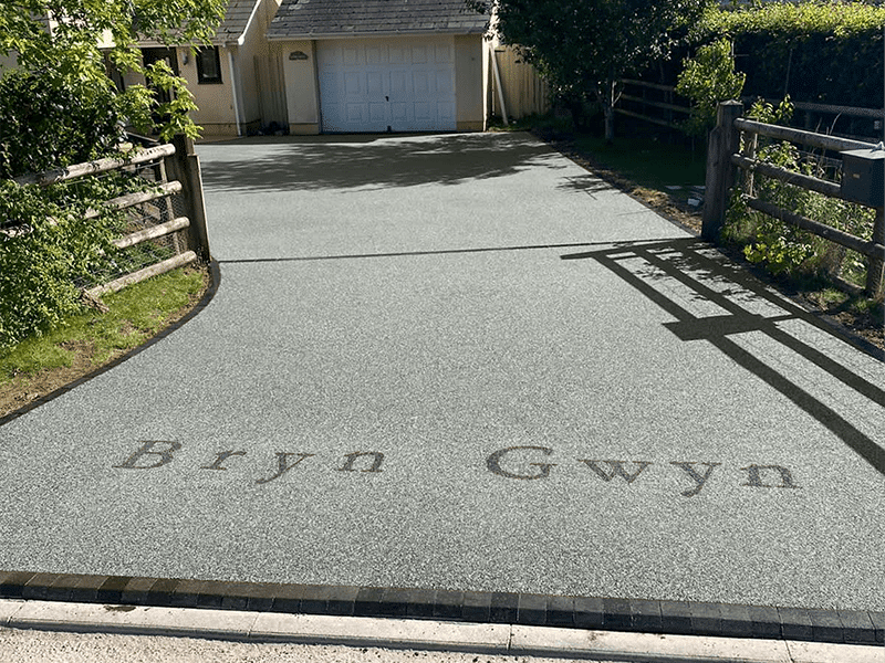 Slate Gret Resin Driveway installation in Somerset